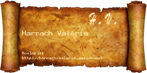 Harrach Valéria névjegykártya